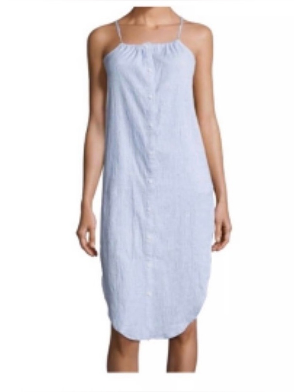 Onia Flora Swim Cover Up Dress Light Blue Lightweight Cotton Spaghetti Strap XL